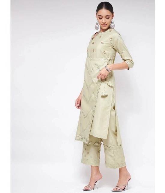 Pannkh - Green Polyester Womens Straight Kurti ( Pack of 1 ) - None