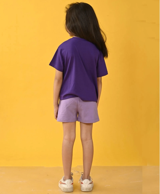 SUMMER TIME PURPLE GIRLS SHORTS SET - PURPLE-10-12 YEARS / 2N / PURPLE