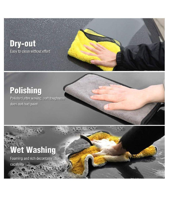 Penyan™ Heavy Microfiber Cloth for Car Cleaning and Detailing, Double Sided, Extra Thick Plush Microfiber Towel Lint-Free, Size 30x45cm, Pack of 2, multi color