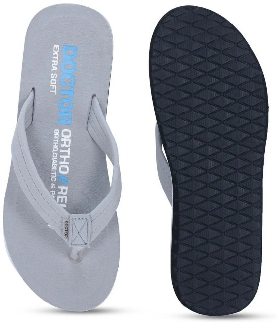 DOCTOR EXTRA SOFT - Dark Grey Womens Thong Flip Flop - None