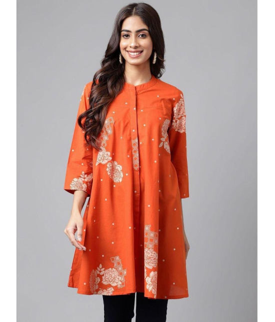 Janasya Orange Cotton Womens Tunic ( Pack of 1 ) - None