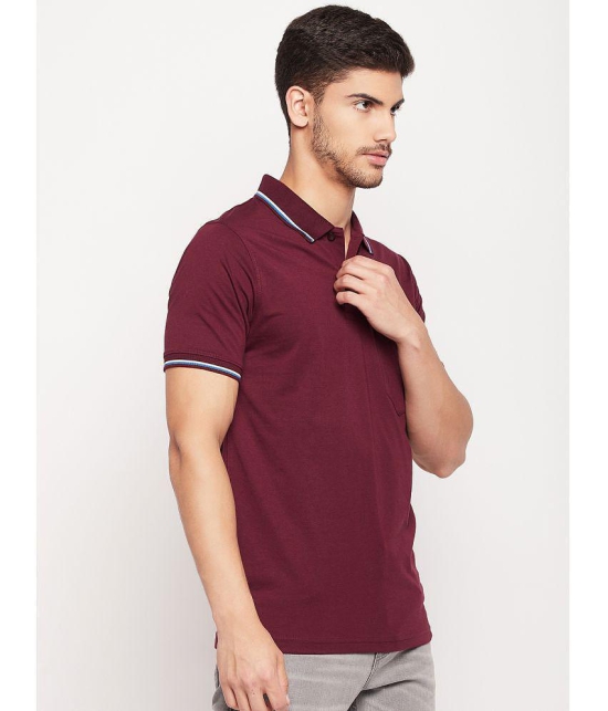 UNIBERRY - Maroon Cotton Blend Regular Fit Men's Polo T Shirt ( Pack of 1 ) - None