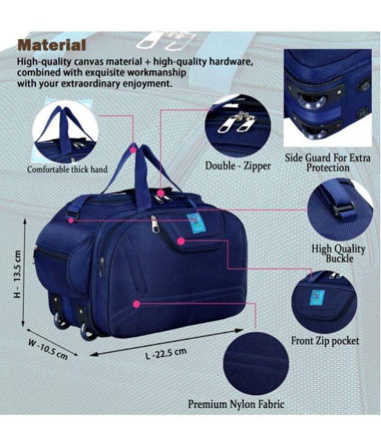 AXEN BAGS - Blue Polyester Duffle Trolley - Onesize