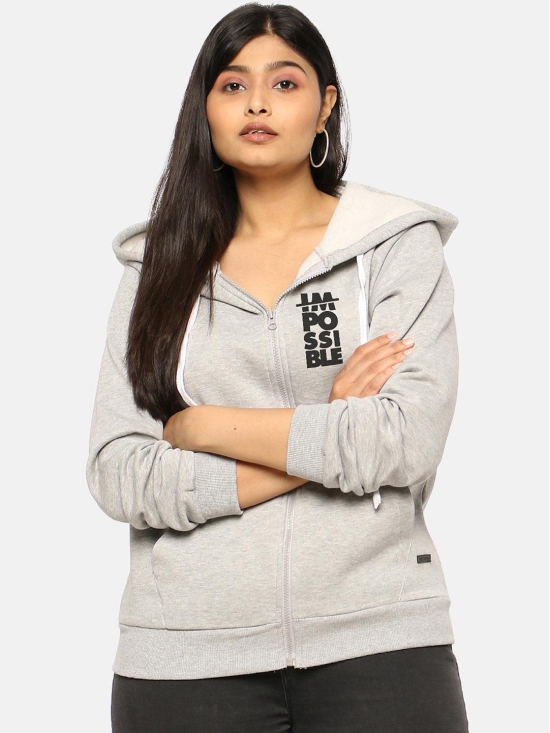 Printed Sweatshirt With Hood Grey 4XL