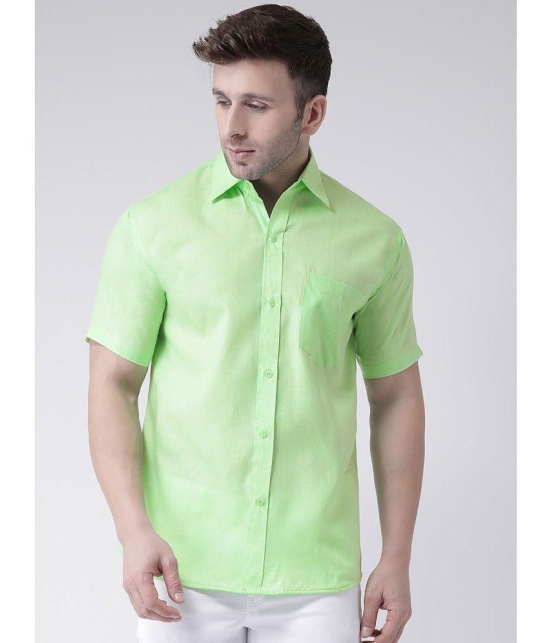 KLOSET By RIAG 100% Cotton Regular Fit Solids Half Sleeves Men's Casual Shirt - Fluorescent Green ( Pack of 1 ) - None