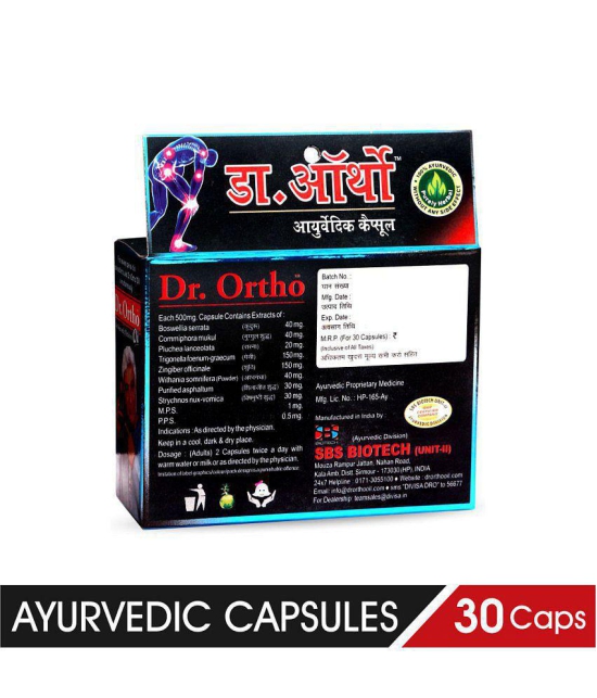 Dr Ortho Capsules For Joints Pain 30Caps, Pack of 6 (Ayurvedic Medicine for Joints Pain)