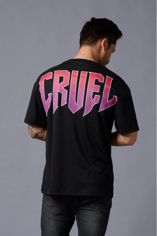 Cruel in Gradient Print Black Oversized T-Shirt for Men XXL