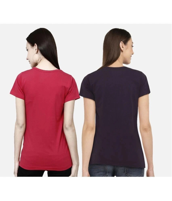 CHOZI - Multi Color Cotton Regular Fit Womens T-Shirt ( Pack of 2 ) - None