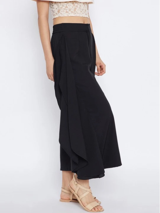 Women Black Relaxed Loose Fit Solid Culottes