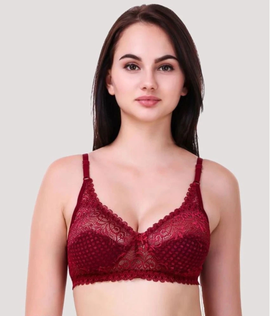 Kiran Enterprises Beige,Maroon Net Non Padded Womens Bralette Bra ( Pack of 2 ) - None