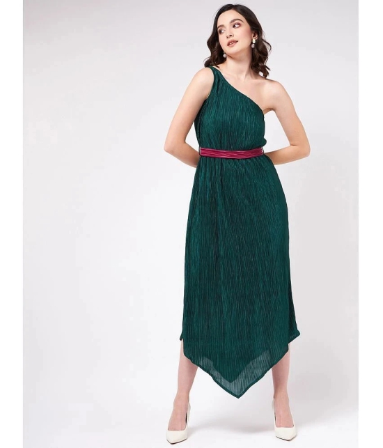 Zima Leto - Green Polyester Womens Asymmetric Dress ( Pack of 1 ) - None