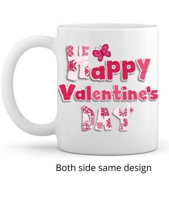 thriftkart Ceramic White Valentine Mugs - Pack of 1