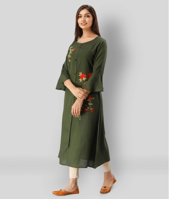 MAUKA - Green Rayon Womens Flared Kurti ( Pack of 1 ) - 5XL