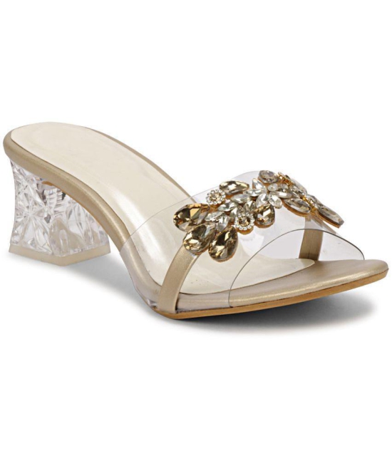 Saheb - Gold Womens Slip On Heels - None