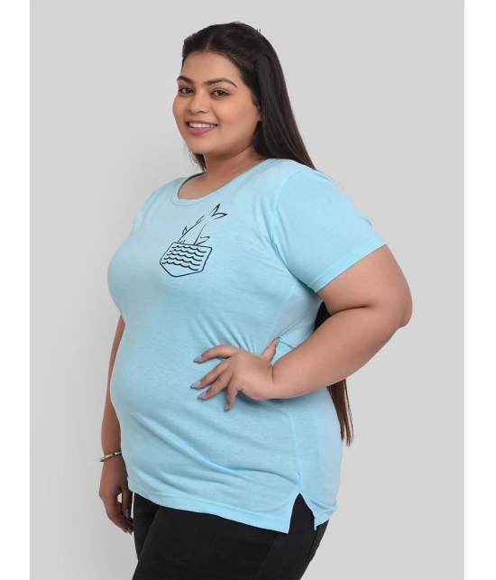 Neo Garments - Turquoise Cotton Regular Fit Womens T-Shirt ( Pack of 1 ) - 5XL