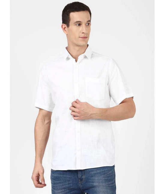 UrbanMark 100% Cotton Regular Fit Solids Half Sleeves Mens Casual Shirt - White ( Pack of 1 ) - None