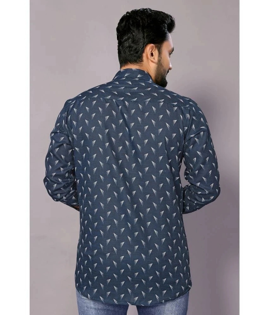 Anand Cotton Blend Regular Fit Printed Full Sleeves Mens Casual Shirt - Blue ( Pack of 1 ) - None