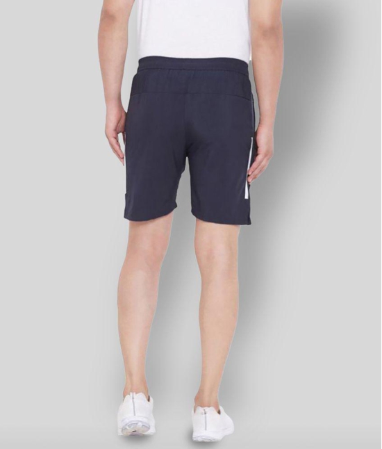 RANBOLT Navy Polyester Lycra Fitness Shorts - None