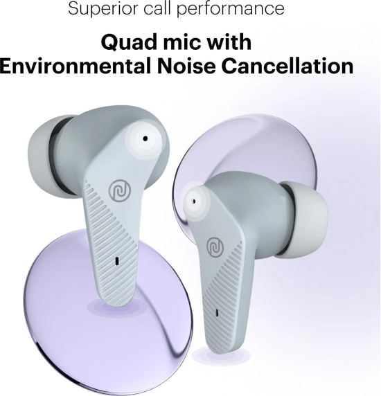 Noise Buds VS102 Neo with 40 Hrs Playtime, Environmental Noise Cancellation, Quad Mic Bluetooth Headset Ice Blue