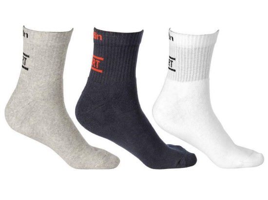 Texlon Multicolor Cotton Ankle Length Socks - Pack Of 3