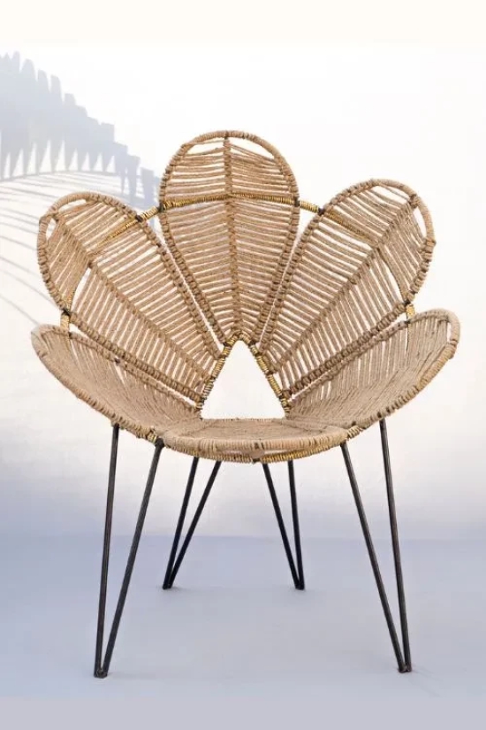 Natural Jute Flower Chair