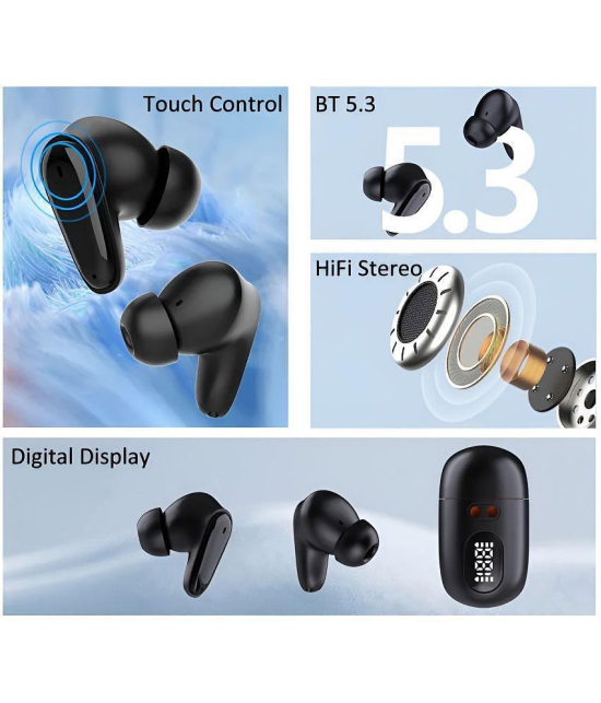 VEhop AirDoze Bluetooth True Wireless (TWS) In Ear 30 Hours Playback Fast charging,Powerfull bass IPX4(Splash & Sweat Proof) Black