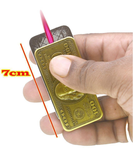 JMALL - Gold Aluminium Cigarette Lighter ( Pack of 1 ) - Gold