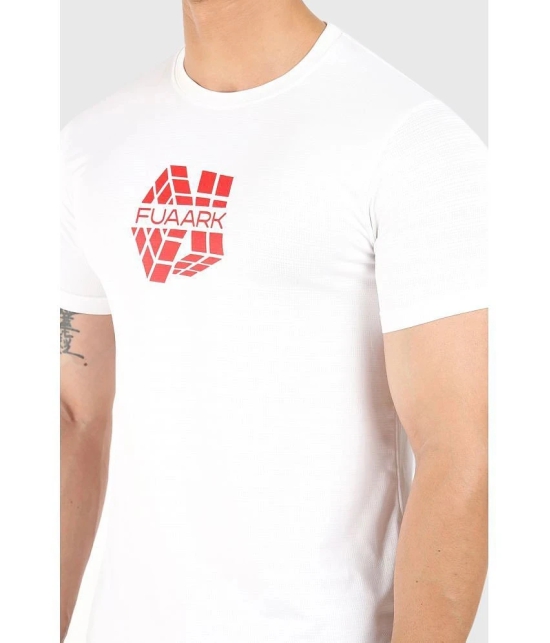 Fuaark White Polyester Slim Fit Mens Sports T-Shirt ( Pack of 1 ) - None