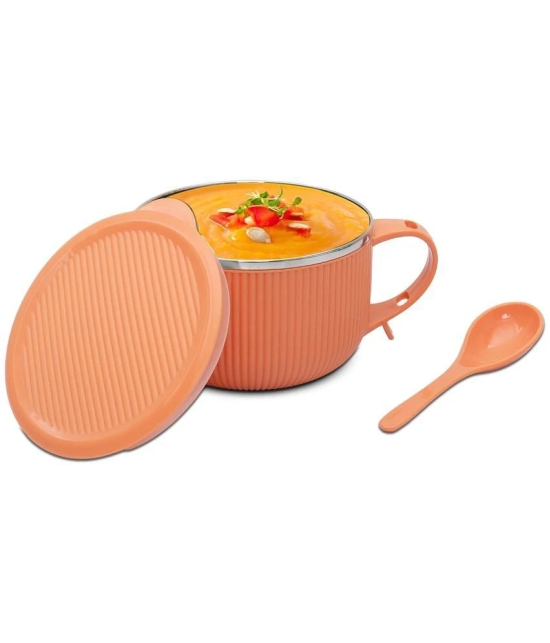 Jaypee Plus RIBTOK Mug Bowl Solid Plastic Soup Mug 900 mL ( Pack of 1 ) - Orange