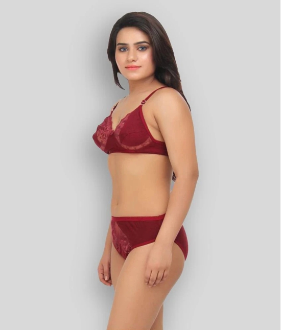 TCG Maroon Lace Bra & Panty Set - 28