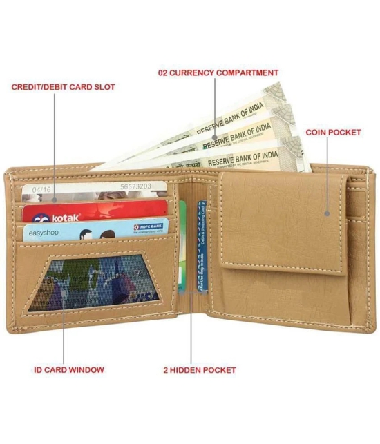 Loopa PU Beige Casual Regular Wallet - Beige