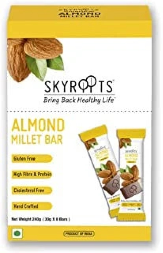 Skyroots Almond Millet Bar, 30 gm