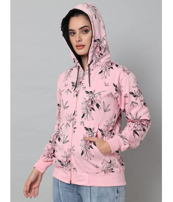 eWools.in Cotton Blend Women''s Hooded Sweatshirt ( Pink ) - None