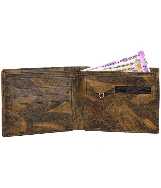 GEEO - Brown Faux Leather Mens Two Fold Wallet ( Pack of 1 ) - Brown