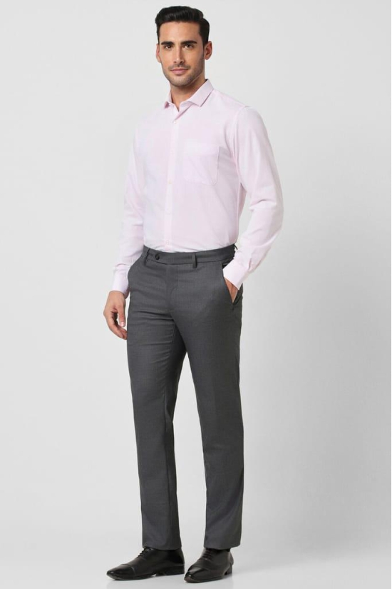 Men Pink Slim Fit Formal Full Sleeves Formal Shirt