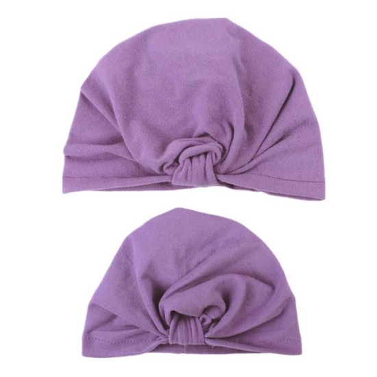 Pret my baby mom and me combo of turban caps-grey