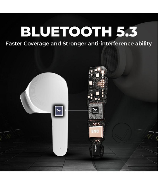 Tecsox Max 12 Type C Bluetooth Earphone In Ear Comfortable In Ear Fit White