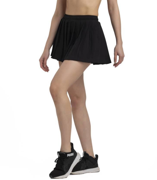 Women Solid Pleated Black Skirt