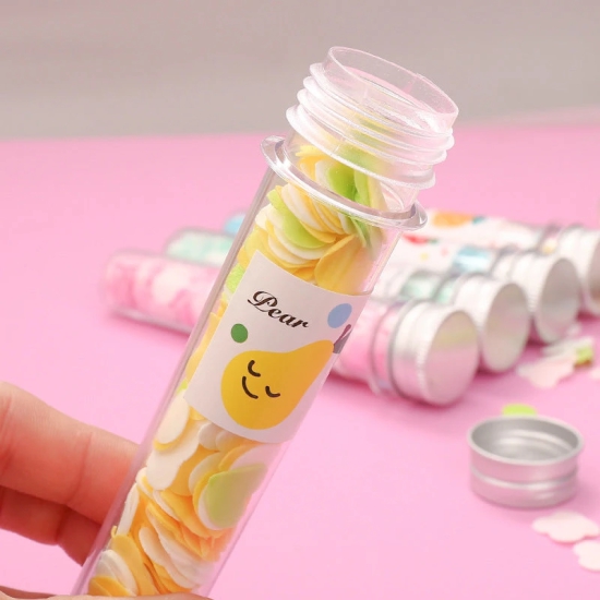 1319 Portable Hand Washing Bath Flower Shape Paper Soap Strips In Test Tube Bottle