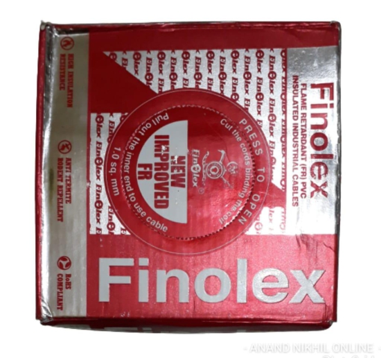 Finolex 1 Sq. mm Single Core Unsheathed FR PVC Insulated Industrial Electric Cables/Wires (90M Pure Copper Wire)