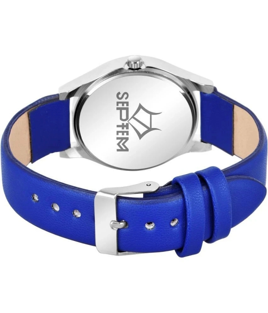 Septem Blue Leather Analog Mens Watch