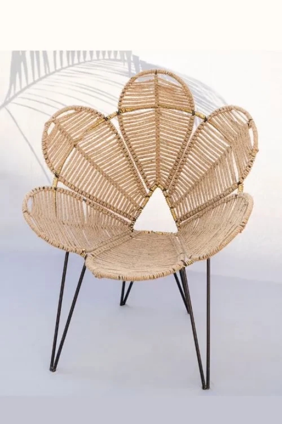 Natural Jute Flower Chair