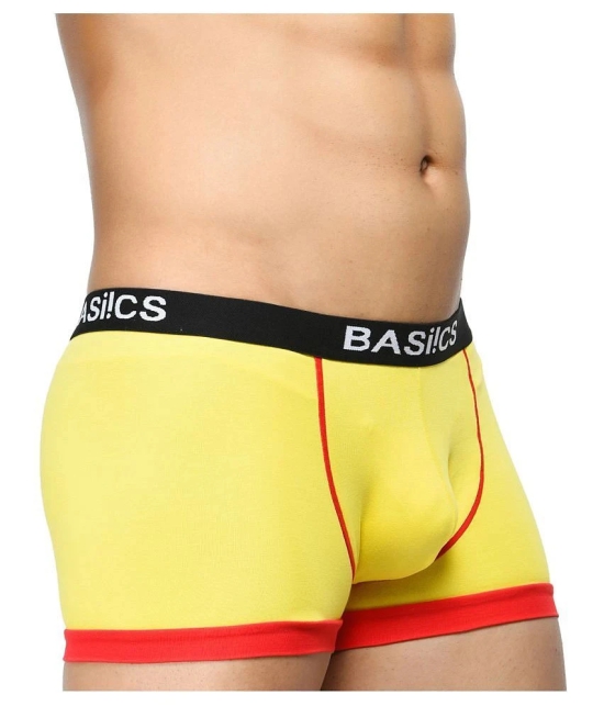 BASIICS By La Intimo - Yellow Cotton Mens Trunks ( Pack of 1 ) - L