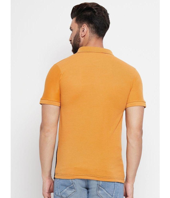 MXN - Mustard Cotton Blend Regular Fit Men's Polo T Shirt ( Pack of 1 ) - None