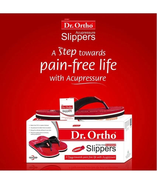 Dr.Ortho Slippers Red Womens Massage Flip Flop - None