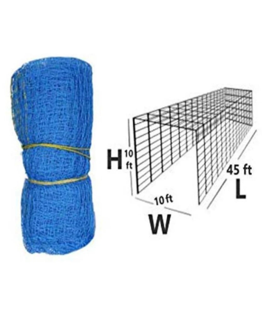 Emm Emm Premium Blue 100x10 Feet Cricket Net With Roof for Net Practice/Ball Barrier & Ball Protection