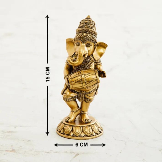 Standing Ganesha Playing Dholak