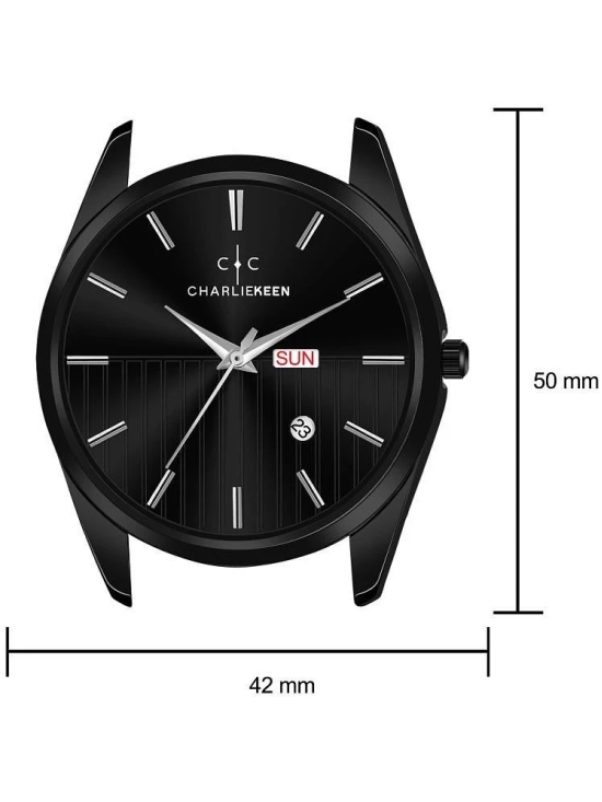 CHARLIEKEEN Black Metal Analog Mens Watch