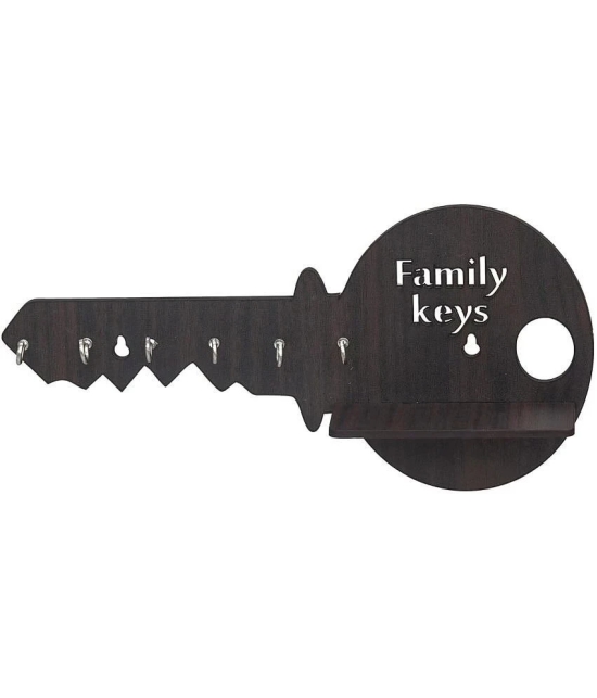 JaipurCrafts Black Wood Key Holder - Pack of 1