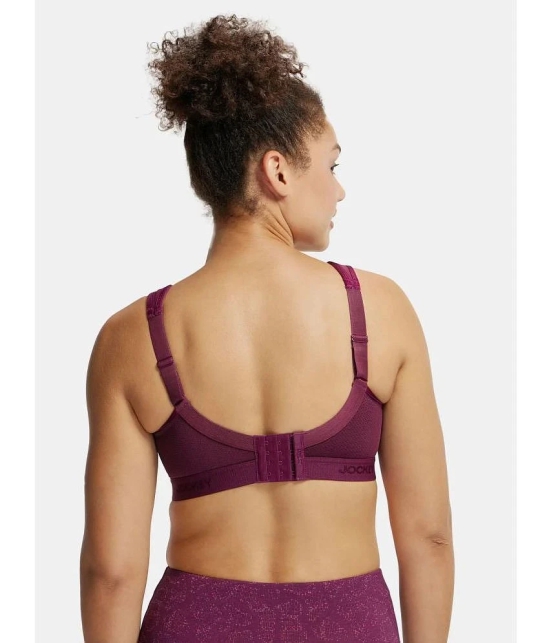 Jockey MI11 Wirefree Non Padded Microfiber Elastane Full Coverage Sports Bra - Grape Wine - None